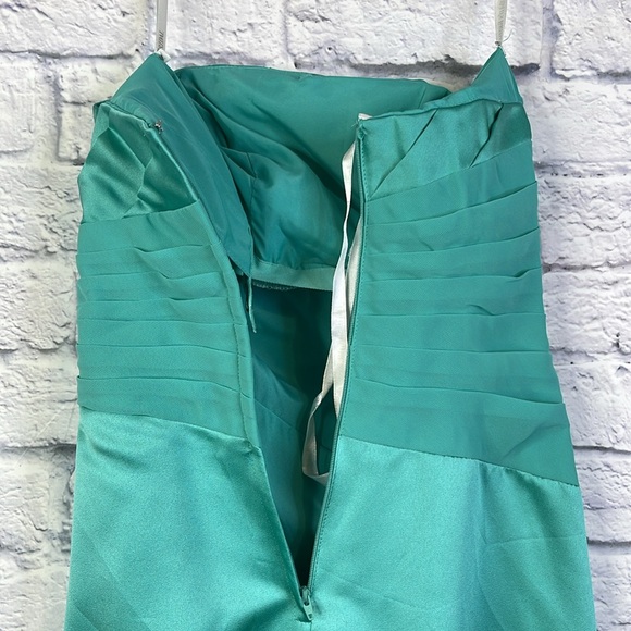 Davids Bridal Prom Formal Dress Women's Size 2 Spa Green Strapless Gown Long - Picture 12 of 16